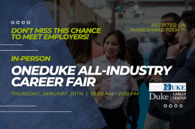 Career fair flyer with title and date.